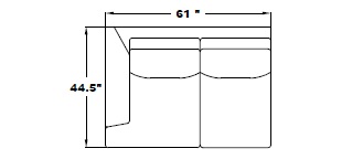 LEFT ARM LOVESEAT