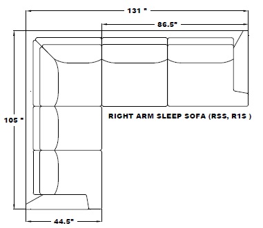 LEFT ARM SLEEPER SOFA
