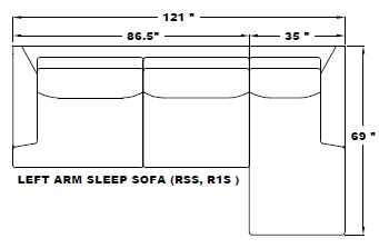 RIGHT ARM SLEEPER SOFA