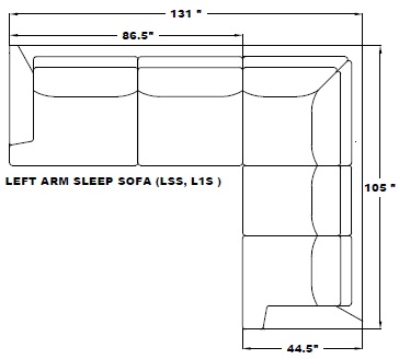 RIGHT ARM SLEEPER SOFA