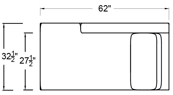 LEFT ARM CONNECTING CHAISE