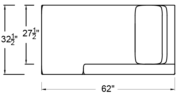 RIGHT ARM CONNECTING CHAISE