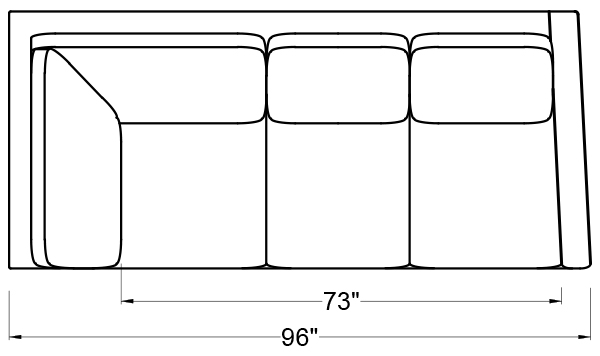 RIGHT ARM CORNER SLEEPER SOFA