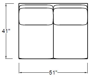 ARMLESS CONNECTING LOVESEAT