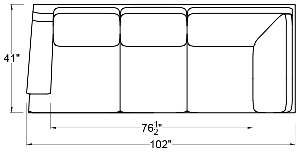 LEFT ARM CORNER SLEEPER SOFA