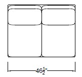 ARMLESS CONNECTING LOVESEAT