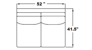 ARMLESS CONNECTING LOVESEAT