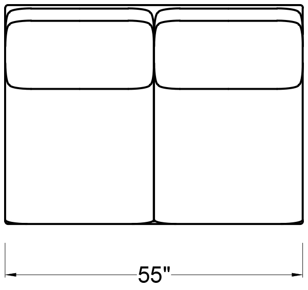 ARMLESS CONNECTING LOVESEAT