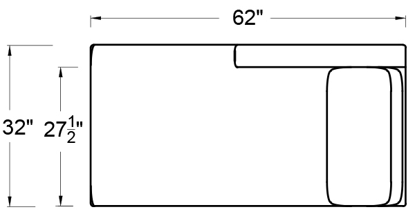 LEFT ARM CONNECTING CHAISE