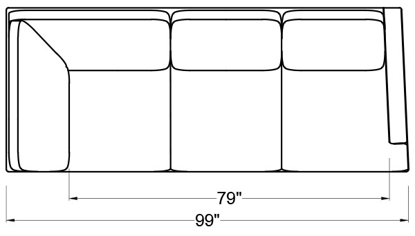 RIGHT ARM CORNER SLEEPER SOFA