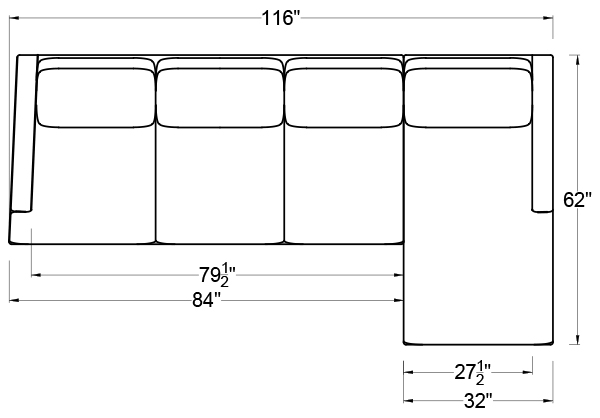 RIGHT ARM SLEEPER SOFA