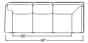 LEFT ARM CORNER SLEEPER SOFA