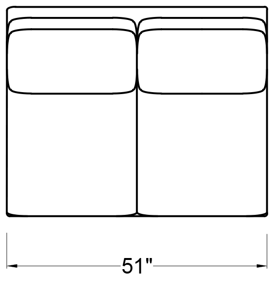 ARMLESS CONNECTING LOVESEAT