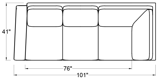 LEFT ARM CORNER SLEEPER SOFA