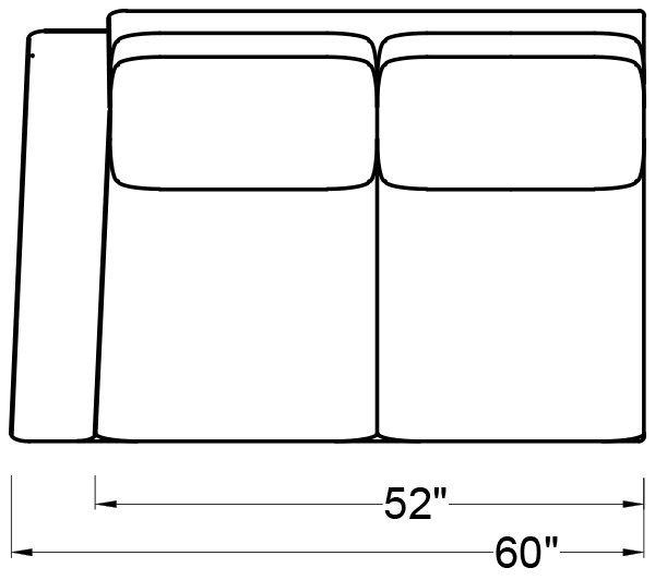 LEFT ARM LOVESEAT