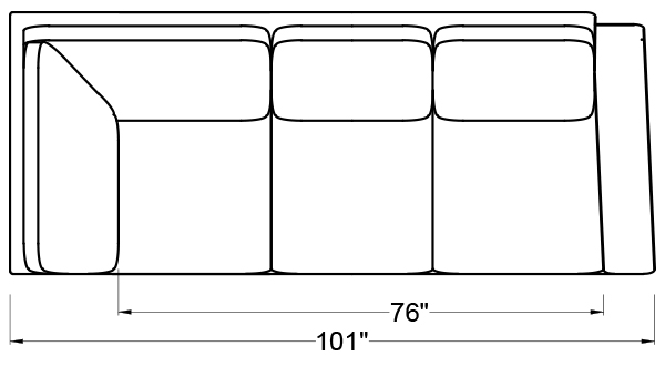 RIGHT ARM CORNER SLEEPER SOFA
