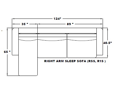 LEFT ARM SLEEPER SOFA