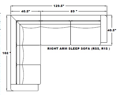 LEFT ARM SLEEPER SOFA