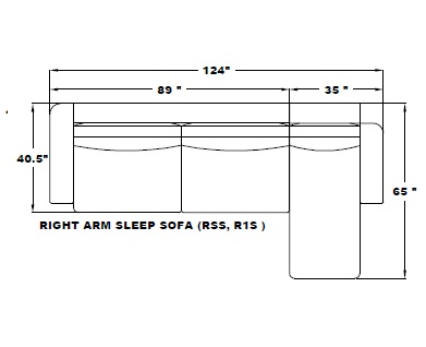 RIGHT ARM SLEEPER SOFA