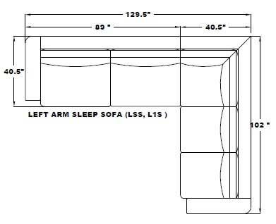 RIGHT ARM SLEEPER SOFA