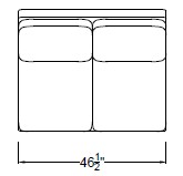 ARMLESS CONNECTING LOVESEAT