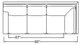 LEFT ARM CORNER SLEEPER SOFA