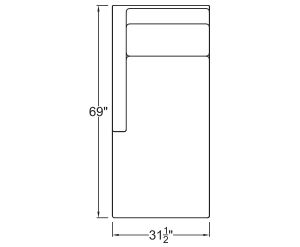Left Arm Chaise Freestanding 